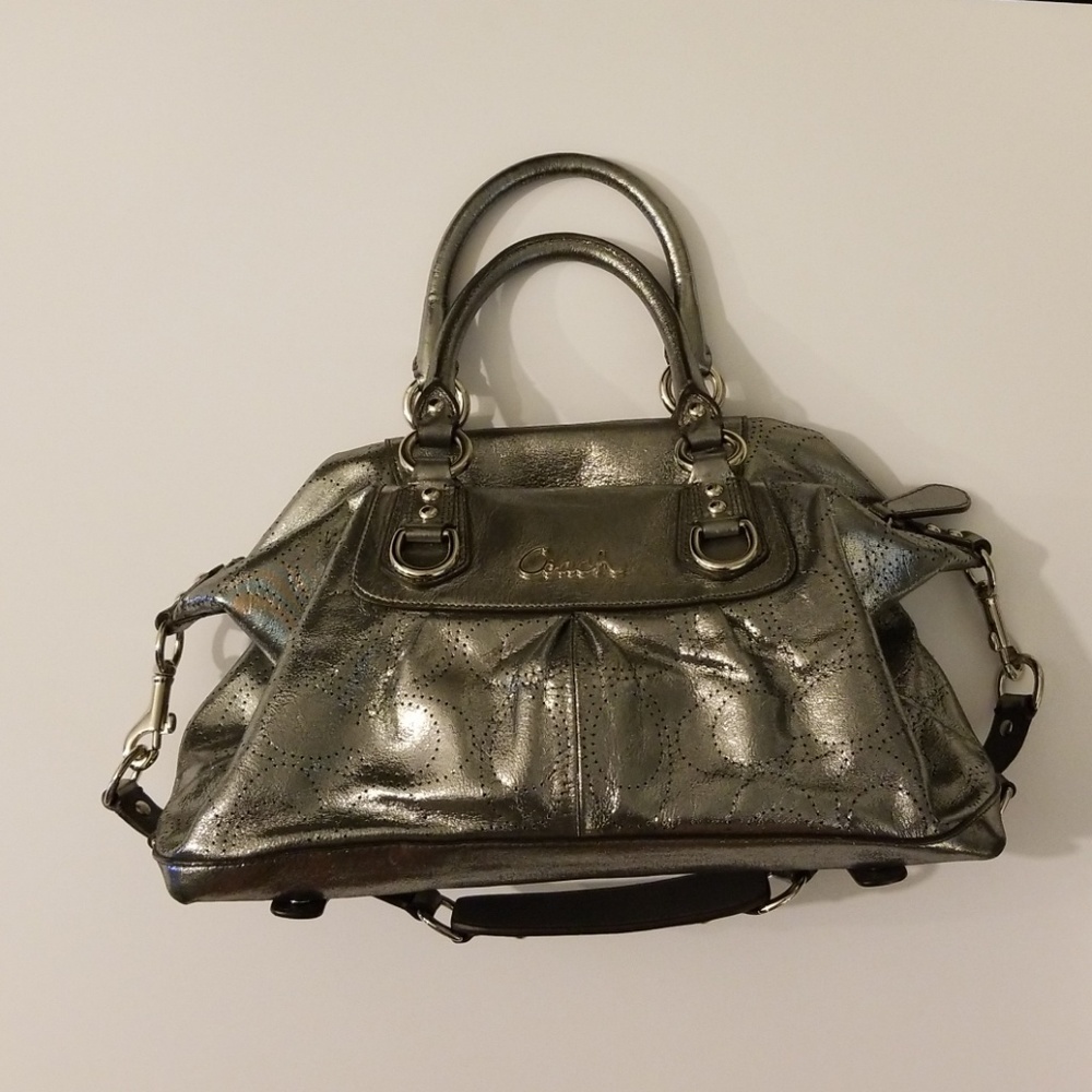 Coach Metallic Silver handbag. Excellent condition